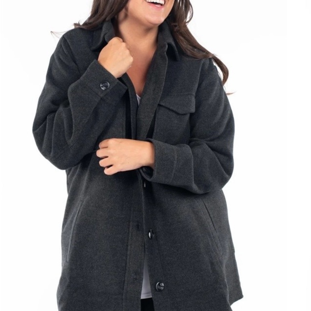 Sweetlegs Oversized Button Up Shacket